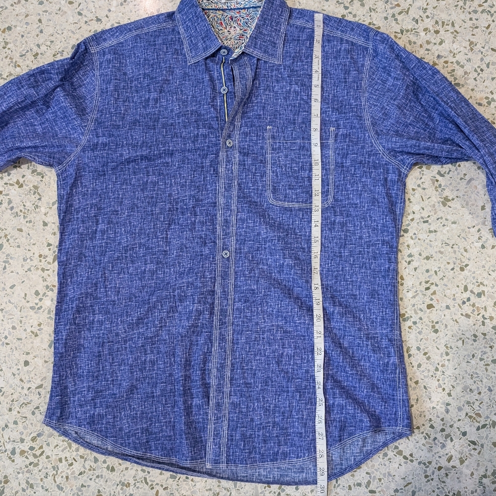 Bugatchi Uomo Blue Button Down Shirt - image 8